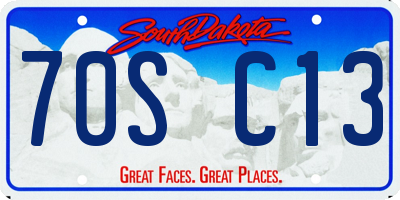 SD license plate 70SC13