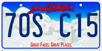 SD license plate 70SC15