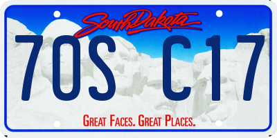 SD license plate 70SC17