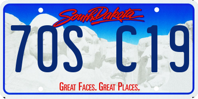 SD license plate 70SC19