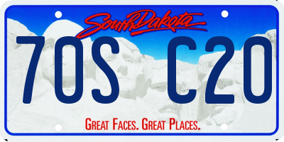SD license plate 70SC20