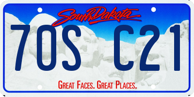 SD license plate 70SC21