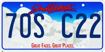 SD license plate 70SC22