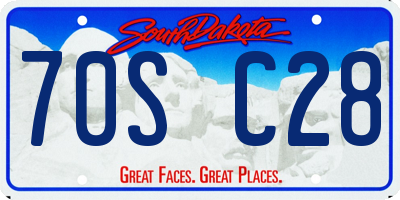 SD license plate 70SC28