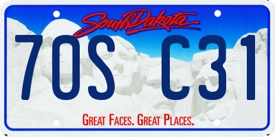SD license plate 70SC31