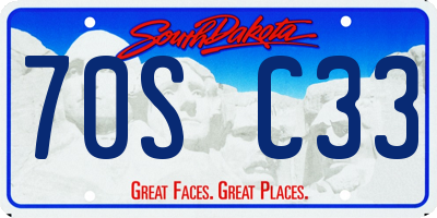 SD license plate 70SC33