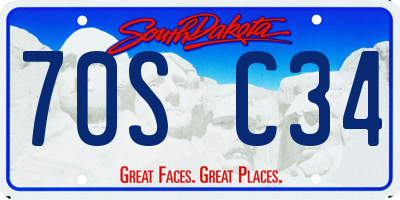 SD license plate 70SC34