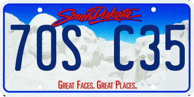 SD license plate 70SC35