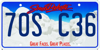 SD license plate 70SC36