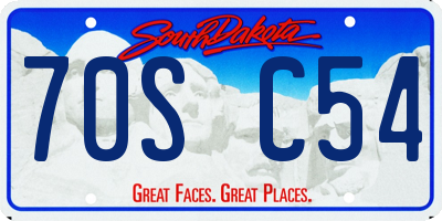 SD license plate 70SC54