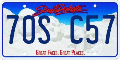 SD license plate 70SC57