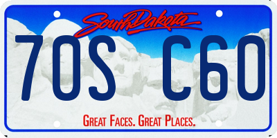 SD license plate 70SC60