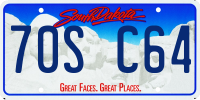 SD license plate 70SC64