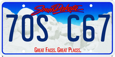 SD license plate 70SC67