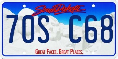 SD license plate 70SC68