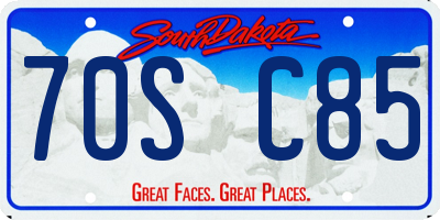 SD license plate 70SC85