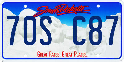 SD license plate 70SC87