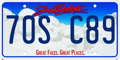 SD license plate 70SC89