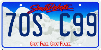 SD license plate 70SC99