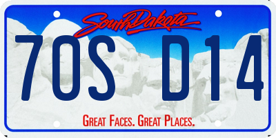 SD license plate 70SD14