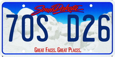 SD license plate 70SD26
