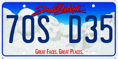 SD license plate 70SD35