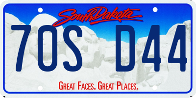 SD license plate 70SD44