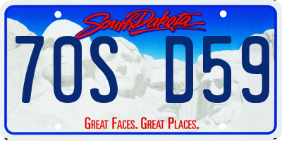 SD license plate 70SD59