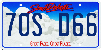 SD license plate 70SD66