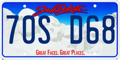 SD license plate 70SD68