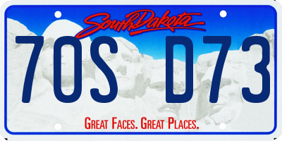 SD license plate 70SD73