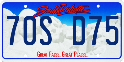 SD license plate 70SD75