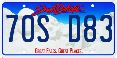 SD license plate 70SD83