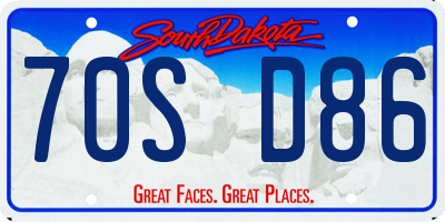 SD license plate 70SD86