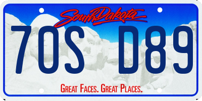 SD license plate 70SD89