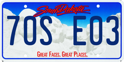 SD license plate 70SE03