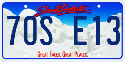 SD license plate 70SE13