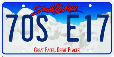 SD license plate 70SE17