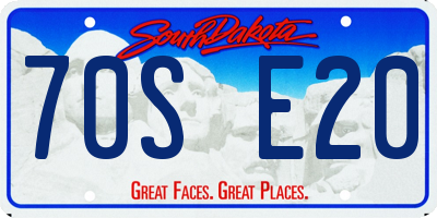 SD license plate 70SE20