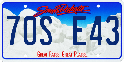 SD license plate 70SE43