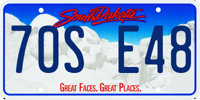 SD license plate 70SE48