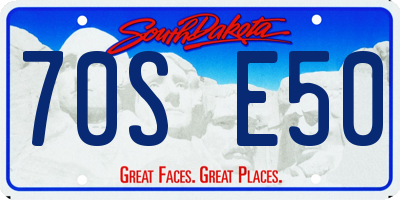 SD license plate 70SE50
