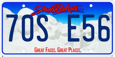 SD license plate 70SE56
