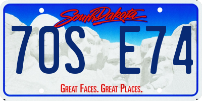 SD license plate 70SE74