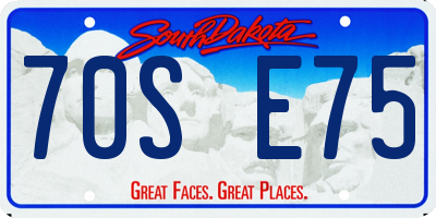 SD license plate 70SE75