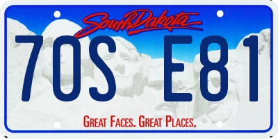 SD license plate 70SE81