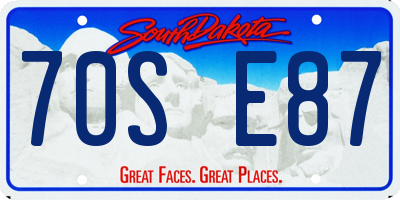 SD license plate 70SE87