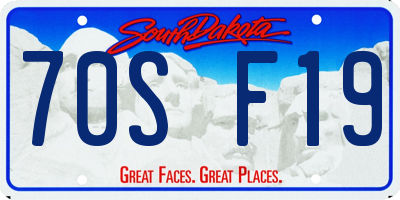 SD license plate 70SF19
