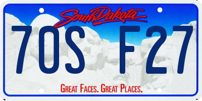 SD license plate 70SF27