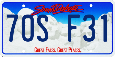 SD license plate 70SF31